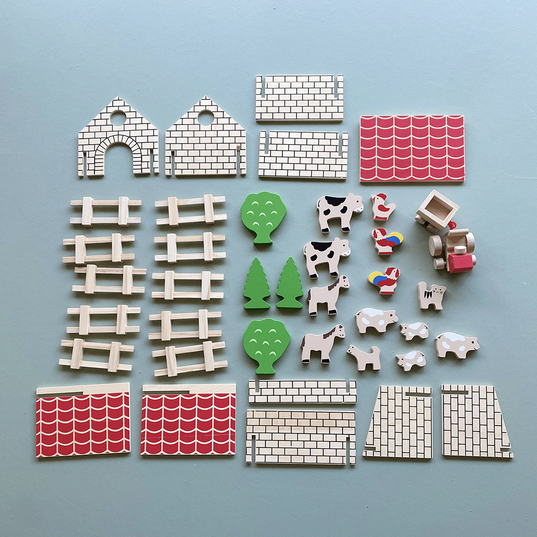 Wooden Farmyard Set
