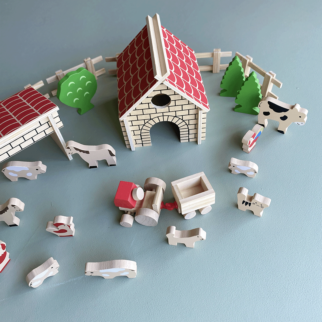 Wooden Farmyard Set