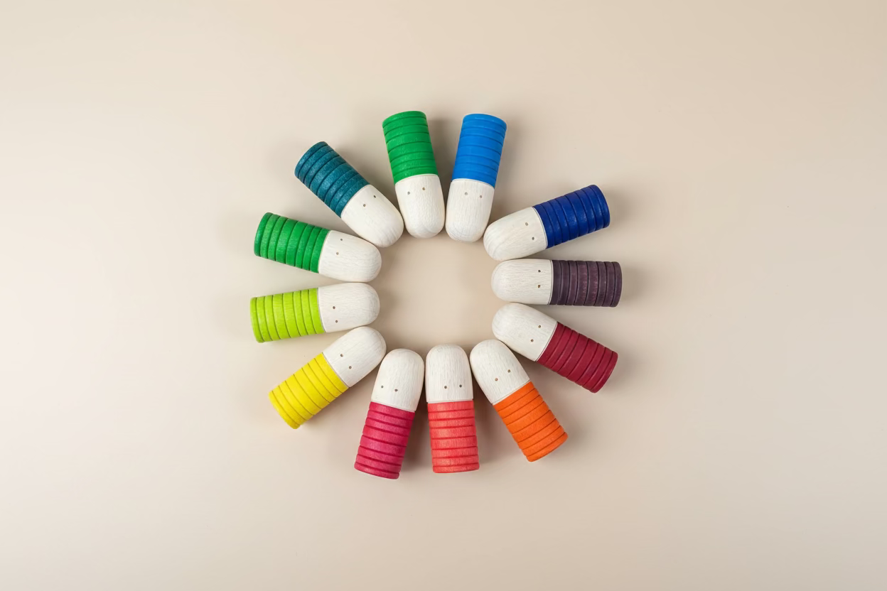 Building Block Set: Rainbow Worm Dolls
